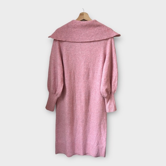 J.Crew Half Zip Sweater Dress in Supersoft Merino Wool Blend Yarn in Rose Multi, - Picture 3 of 7